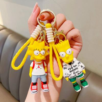 China Wholesale Hot Sale 3D PVC Soft Rubber Promotional Gift Cute Custom Logo OEM ODM ODM Homero Simpson Cartoon Backpack Charm Cute for sale