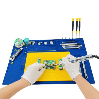 China Large Anti-Slip Magnetic Silicone Repair Mat Welding Mat Heat Resistant Repair Pad For Electronics PVC Tool Met OEM Factory Wholesale for sale