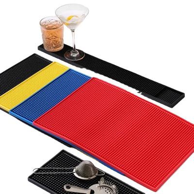 China PVC Coffee Runners Custom Viable Soft NO-Slip Mat Silicone Wholesale Price Rubber Bar Mats With Brand Logo for sale