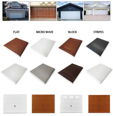 China Traditional White Silver Gray Brown Line Block Garage Door CE High Quality Hardware And Motor for sale