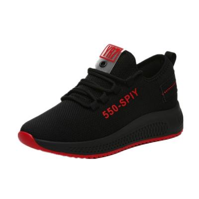 China Most Popular Custom Light Working EVA Lace Up Sports Shoes Mesh Sneakers Black For Men for sale