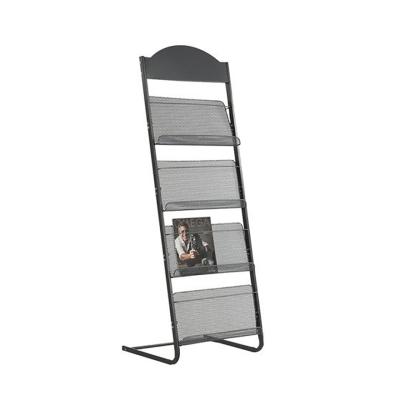 China Custom Adjustable (Height) Steel Display Racks Metel Brochure Stand Rack For Magazine Storage And Display for sale