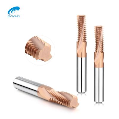 China SAMHO Tungsten Carbide HRC65 Full Teeth Spiral Metric Milling Cutter Wire Mill CNC Tool for sale