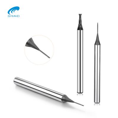 China SAMHO Tungsten Carbide Diamond Coating Milling Cutter 2 Flutes Long Flat Neck Square Solid Carbide End Mill For Graphite Material for sale