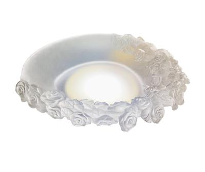 China Viable Elegant Design Crystal Glass Colorful Dish Fruit Flower Shaped Dish for sale