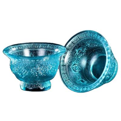 China Beautiful Cheap Home Decorative Buddhist Design Liuli Buddha Ceremony Carving Bowl for sale