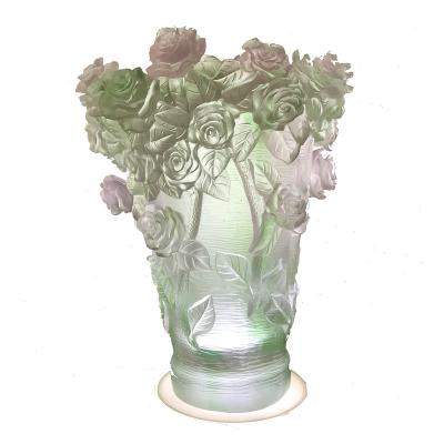 China Traditional hot sale liuli crystal glass modern colorful vases for home decoration for sale