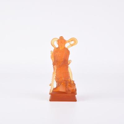 China Chinese Traditional Bodhisattva Veda Standing China Statue Liuli Skanda Buddha Dharma Protector Crystal Wei Tuo for sale