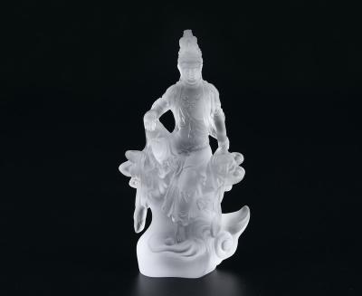 China China Made In China Three Size Handsome Liuli Seated Bodhisattva Figurine Guanyin Buddha Statue for sale