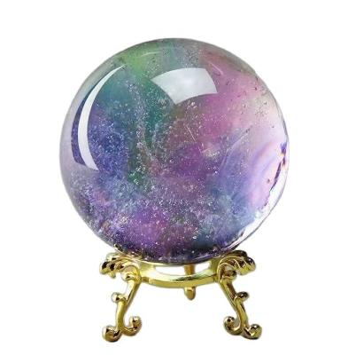 China Europe newcomer liuli home decoration beauty christmas ornaments stand fantasy wooden crystal ball for sale for sale