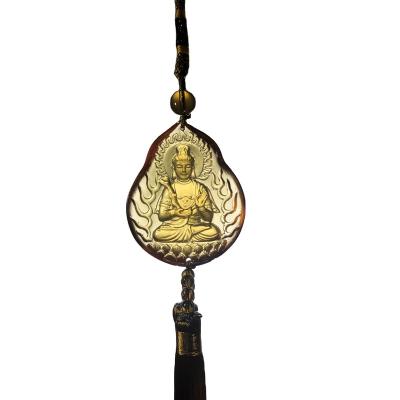 China Traditional Liuli Druzy Necklace Buddha Car Religious Gifts Decoration Pendant Crystal Pendant for sale