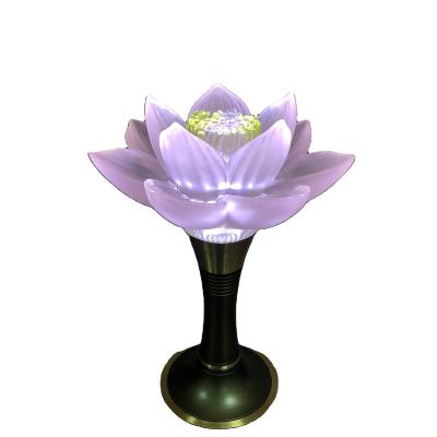 China Supplies Liuli Crystal Colored Crafts LED Lotus Lamp For Home Decoration from China Buddha for sale