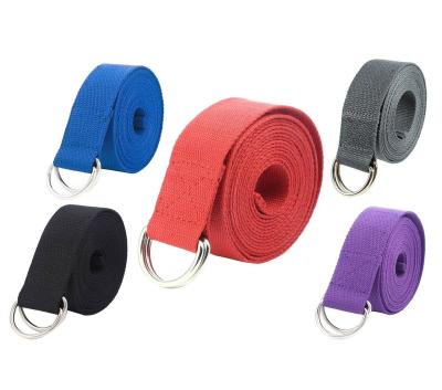 China Cotton 180 Cm Length Cloth D Ring Yoga Stretch Exercise Band for sale