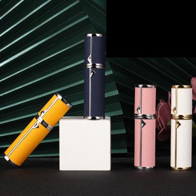 China China Cosmetic Factory Best Selling Zamac Luxury Aluminum Leather External Case Customized Logo Metal Perfume Atomizer Direct Customized Refillable Atomizer for sale