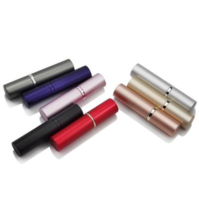 China Luxury Cosmetic Heavy Aluminum Women's Travel Refillable Mini At The Bottom Perfume Atomizer Bottle 5ml Multi Colors for sale