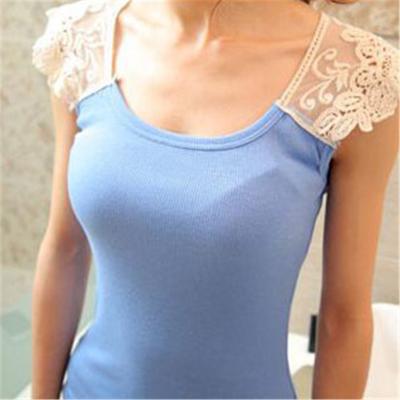 China Lady Floral Sleeveless Slim Women's Anti-pilling Embroidery Elastic Lace Tank Tops Summer for sale