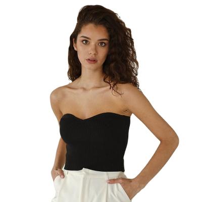 China Wholesale QUICK DRY Ribbed Tube Wholesale Womens Summer Vest Tank Top Solid Color Crop Top Strapless Casual Knitting Tops for sale