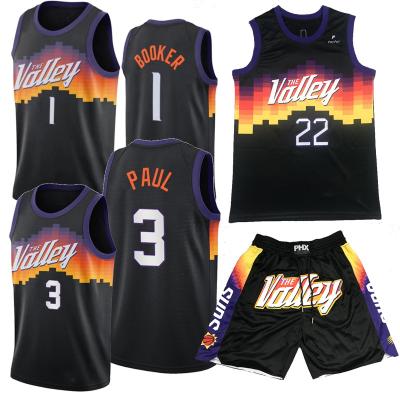 China 2022 Antibacterial Devin Booker Chris Paul Nash Ayton Valley Men Suns Phoenix Black City Edition Basketball Tank Tops for sale