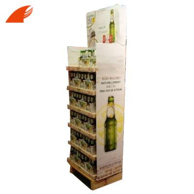 China Better Artwork 10 Top Corrugated Assemble Retail Cardboard Display Rack Energy Drink Cardboard Display for sale