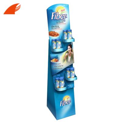 China Upgrade Eco - Friendly Artwork Corrugated Cardboard POP Display Stands For Vitamin / Fiber Pharmacy Products Display for sale