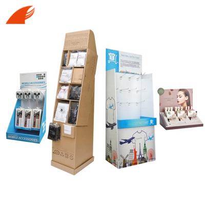 China Improve Artwork Custom Pop Up Counter Top Product Displays / Floor Stand Cardboard Display With Hook for sale