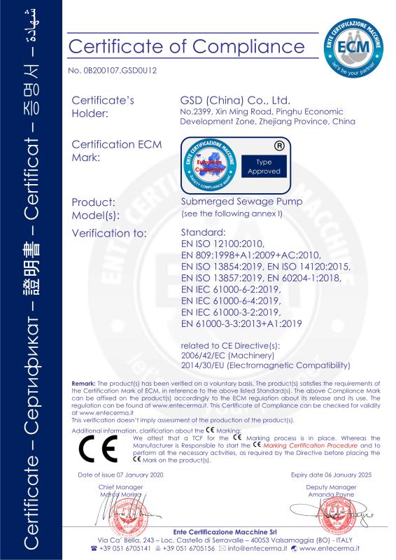 CE - Shanghai GSD Industrial Co., Ltd.