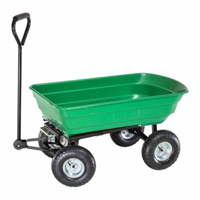 China Factory 2021 new arrivals structure plastic garden yard dump hand pull utility carts for gardening for sale