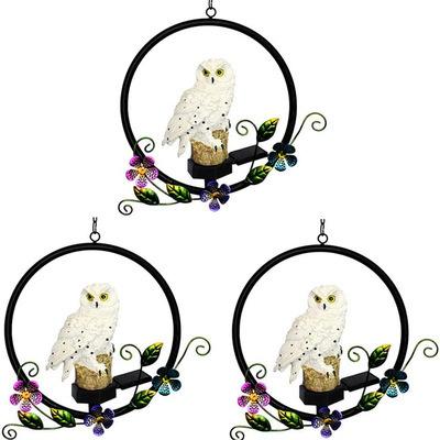 China Home Decoration Parrot Iron Pendant Lead Resin Handwork Garden Landscape Outdoor Waterproof Solar Garden Light for sale