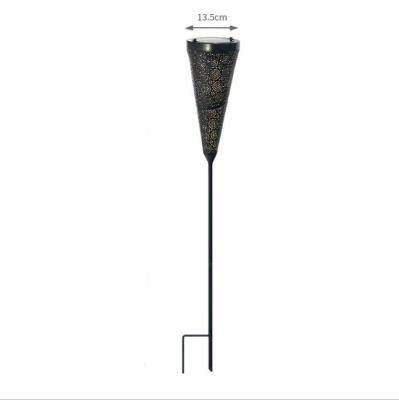 China Outdoor Garden Decoration Solar Light Yard Garden Led Hollow Light Iron Lantern Lawn Light for sale