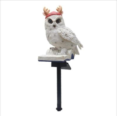 China Home Decoration Simulation Resin Solar Owl Animal Light Christmas Outdoor Garden Lights Garden Decoration Lawn Light for sale