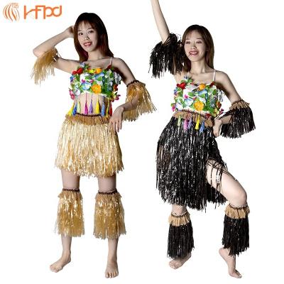 China Stage costume Kaifeng party hawaiian grass skirt with wristband for adults and kids, summer luau tropical costume gift small for sale