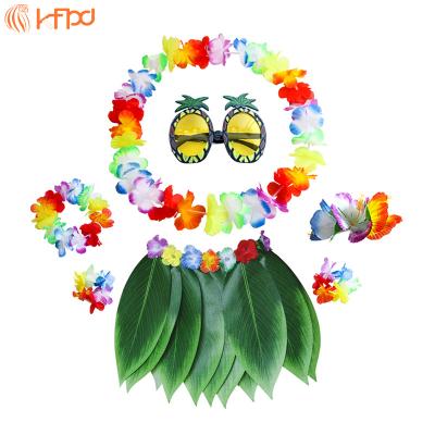 China Dress up hairpin skirt sunglass grass leaf flower 7 piece hawaiian garland Kaifeng party for boys and girls for sale