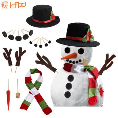 China Christmas Snowman Toy Gift Package Kit Wooden Button Red White Green Knitted Scarf Combination Set Children's Gift for sale