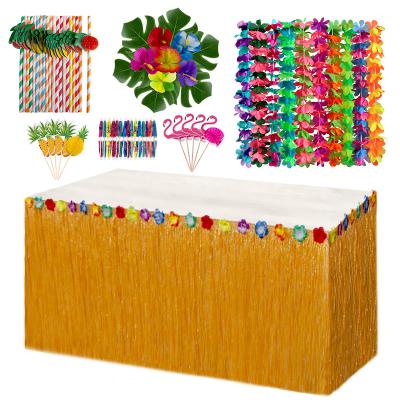 China Hawaiian Garland Table Skirt Combination Set Party Decoration Festive Props for sale