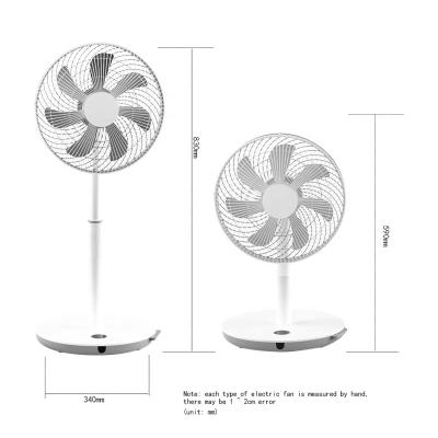 China Hotel Time 9 Hours Touch Button And Operation 7 Fan Blades Remote Control Electric Floor Fan for sale