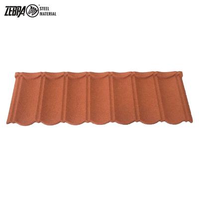 China Stone Coated Metal Roof Tiles Colored Red Green Brown Black Blue Color Stone Chip Seel Classic Roof Tiles Metal Roof Tile for sale