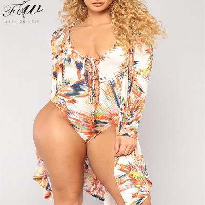 China Factory Supply Custom Digital Print Breathable Women's Swimwear Cut Out Bikini Top Plus Size One Piece Swimwear Women Swimwear for sale