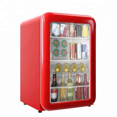 China Retro Fridge COMPRESSOR 115L Mini Bar Hotel Room Beverage Cooler Soft Drinks Cooling Soda Coke Pepsi Fridge for sale