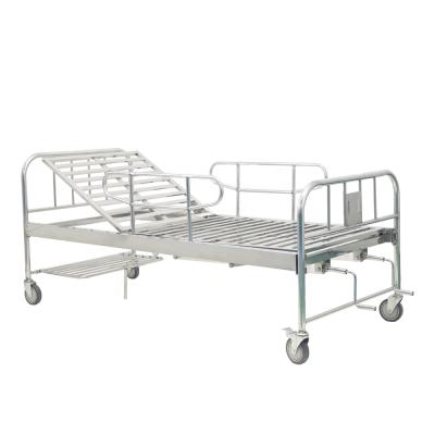 China Hospital Bed Best Quality 2 Cranks Stainless Steel Manual Hospital Bed For Sale for sale