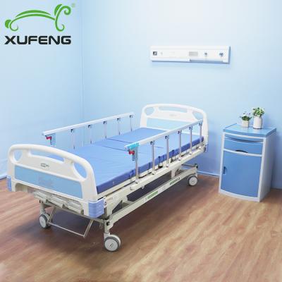 China XF8032 Home Nursing Centers Hospital Furniture Three Functions Adjustable Manual Nursing Bed for sale