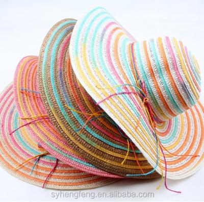 China Wholesale New Big Character Colorful Straw Hat Korean Colorful Sun Hat Bar Ladies Summer Sun Hat for sale