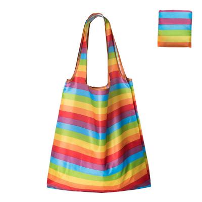 China Custom Reusable Foldable Polyester Reusable Grocery Bags RPET Tote Market Shopping Bag for sale