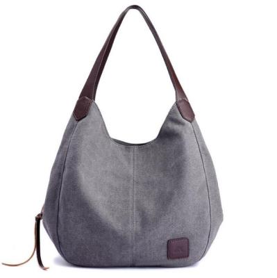 China Fashionable Simple Style Women Shoulder Tote Canvas Basic Daily Bag for sale