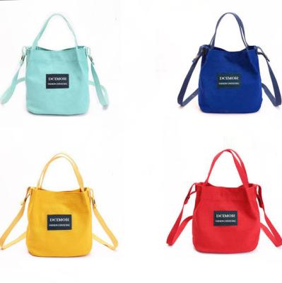 China 100% factory made colorful eco-friendly Tote Bag /casual canvas shoulder bag women handbags/long strap canvas shoulder bag for sale