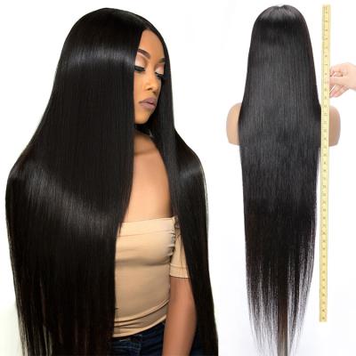 China ODM 40inch 100% Virgin Brazilian Hair HD Transparent Swiss Lace Wig Lace Front Wigs For Black Women for sale