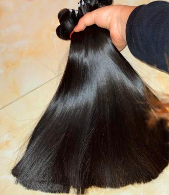 China Raw Unprocessed Naija Lagos Virgin Human Hair Wholesale Straight Bone Double Human Hair Extensions Super Pulled Vendor for sale