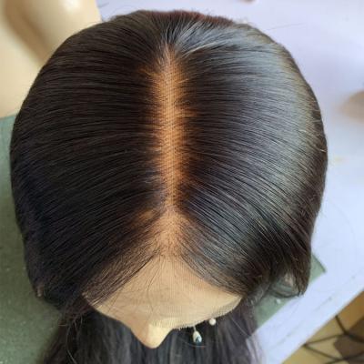 China New Hot Sale Silky Straight Wave Wear Proof Fake Scalp Lace Front Human Hair Wig, Super Natural Glueless Bleached Knots Straight Front Lace Wig for sale