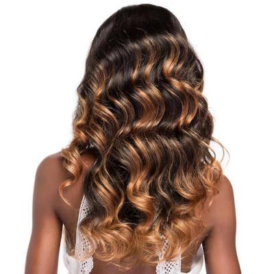 China Deep Wave Loose 20 Inch Ombre Color T2/30 Lace Front Human Hair Wigs 100% Brazilian Loose Deep Wave Wigs Remy Hair Elastic Lace Long 130% for sale