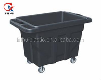 China Recyclable Durable OEM PE Used Plastic Laundry Carts With Wheels Netting for sale