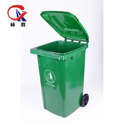 China Sustainable Size Large Square Plastic Trash Can With Wheels for sale